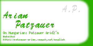 arian patzauer business card